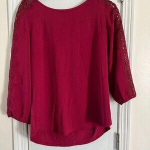 Fortune & Ivy Lace Sleeve Top